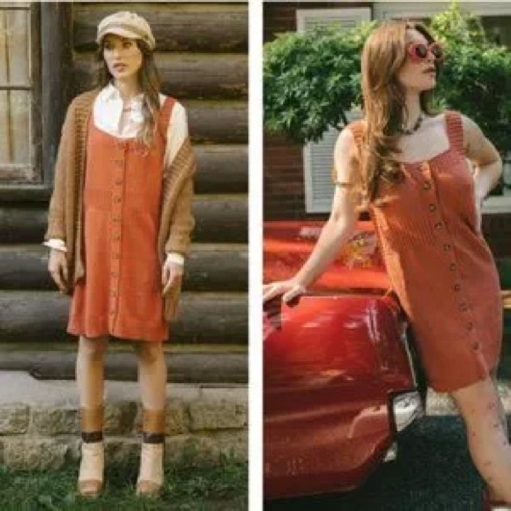 JACKSON ROWE | knit saranda dress Tiger lily | size large - Picture 2 of 6